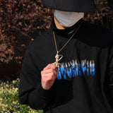 Jewelry Torch Memorial Jewelry Dense Zircon Necklace Fashion Pendant Jesus Pieces Spectrum