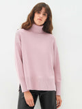 Women Work Business Casual Sweats Knitted High Collar Loose Sweater