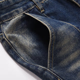 Men Jeans Multi-Pocket Line Stitching