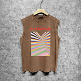 Purple Brand Distressed Tank T Shirts Distressed Sleeveless T-shirt Vest