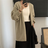 Women Knitted Cardigan Loose Temperament Long