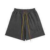 Men Shorts Embroidered Cotton Loose Summer Frayed Sports