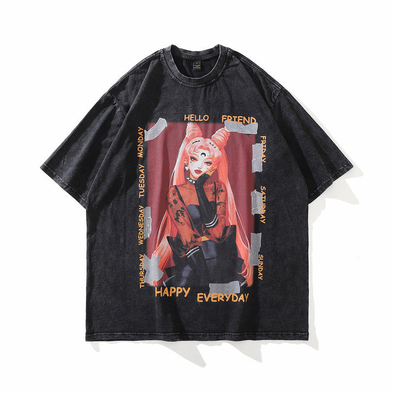 Men T-Shirt Summer Printed Short-Sleeved T-shirt