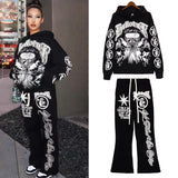 HS Hoodie & Sweatpants 2 Piece Set Loose Creative Set