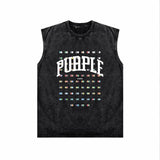 Purple Brand Distressed Tank T Shirts Sleeveless T-shirt Vest