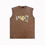Purple Brand Distressed Tank T Shirts Distressed Sleeveless T-shirt Vest