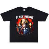 Rock Star T Shirt Black Widow Scarlett Johnson Personality Character Printed T-shirt Short Sleeve Loose Cotton