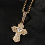 Jewelry Ladder Zircon Cross Pendant Hip Hop Necklace Crosses Spectrum