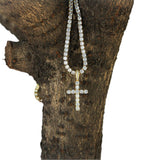 Jewelry Hip Hop Zircon Cross Tennis Street Punk Necklace Spectrum St. Valentine's Crosses