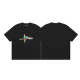 Palm Angle T Shirts Parrot Letter Print Couple High Street Loose Half Sleeve