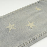 Men Jeans Star Embroidery Loose Casual