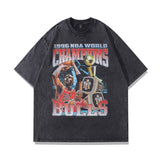 Men T-Shirt Retro Portrait Printing Loose