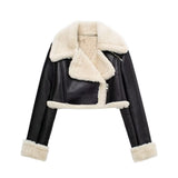 Women Cotton Coat French Casual Double-Sided Jacket