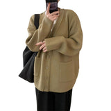 Women Knitted Cardigan Simple Casual Loose
