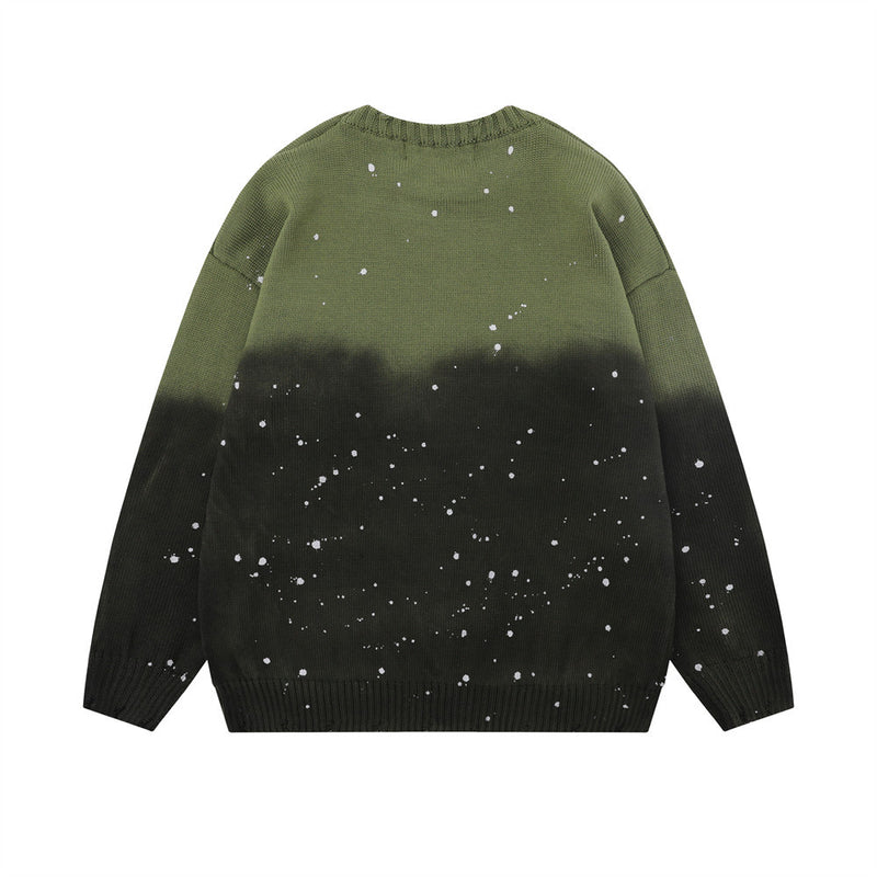 Men Sweater Hanging Dyed Splash-Ink Sweater Loose