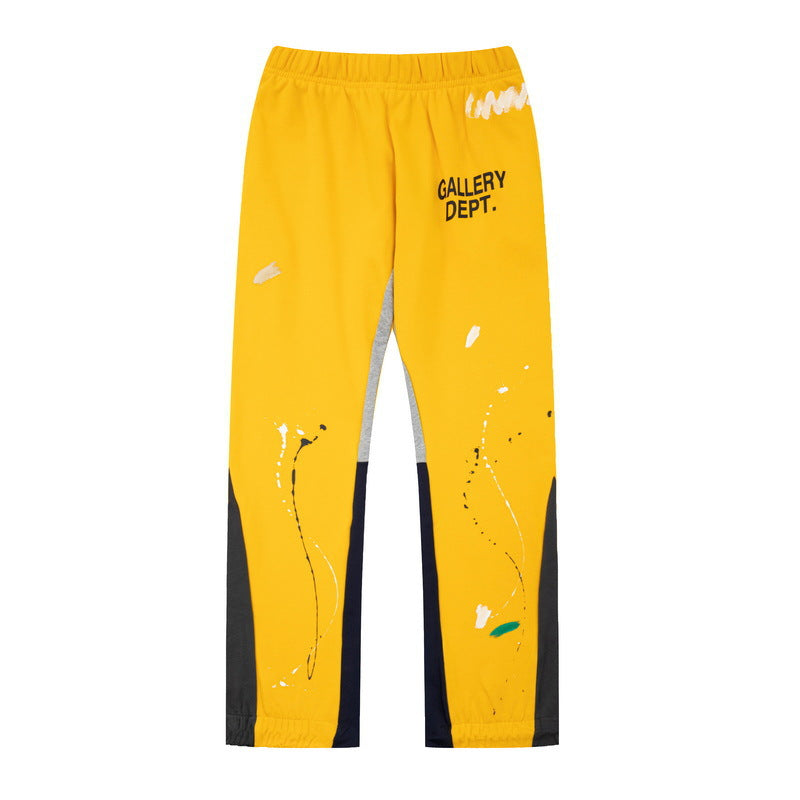 Gallery Dept Flared Trousers Paint-Splashing Style Graffiti Color Matching Casual Trousers Men