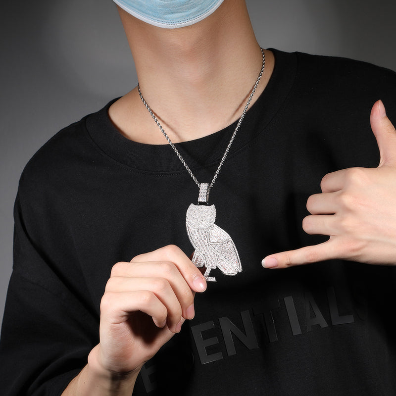 Jewelry Vintage Owl Animal Pendant Fashion Zircon Animal Spectrum