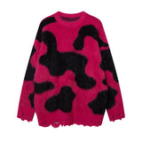 Women Sweater Cartoon Jacquard Knitted Idle Style