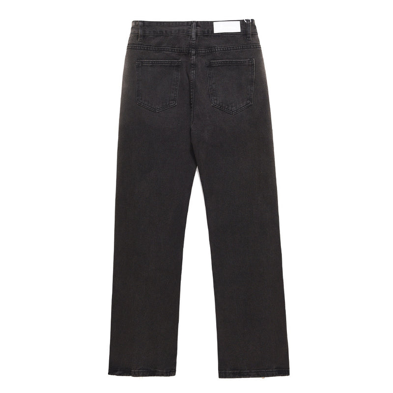 Men Jeans Loose Zip Straight Wide Leg