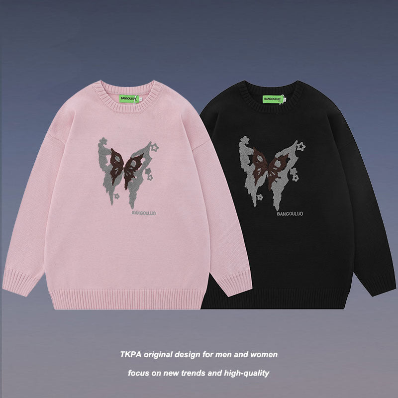 Women Sweater Couple Sweater Knitted Top for Men and Women