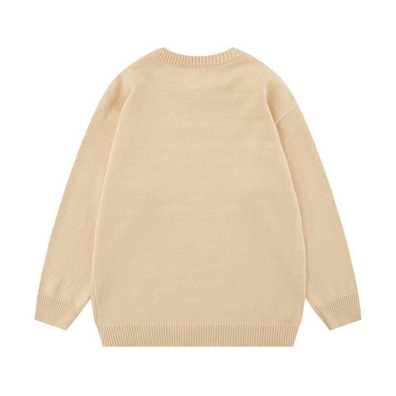 Men Sweater Inkjet Printing Loose Casual Sweater