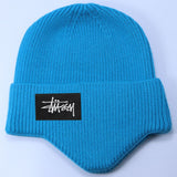 Stussy Hat Winter Knitted Hat Men's and Women's Warm Ear Protector Outdoor Wool Hat