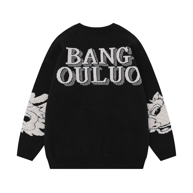 Women Sweater Knitted Top Oversize Retro Soft Idle Style