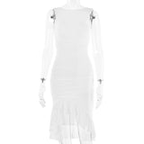 Women Dress Summer Sexy Pleated Dress