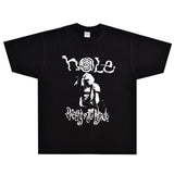 Rock Star T Shirt Hole Live through This T-shirt Rock American Loose Vintage Short Sleeve