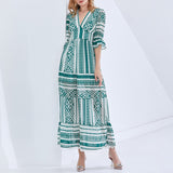 Bohemian Dress French Vintage Stripe Temperament Dress