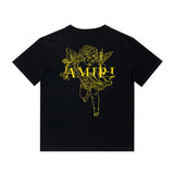 Amiri T Shirt Angel Sketch Printed Casual Hip Hop Short Sleeve T-shirt