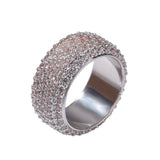 Rings Copper with Zirconium Five Rows Full Diamond Ring Hip Hop St. Valentine's Spectrum
