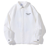 Men Long Sleeved T Shirt Letter Printed Long Sleeve Shirt Men's Spring and Autumn Leisure Loose Outer Shirt