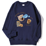 Fashion Womens Pullover Sleepy Cat American Retro Cute Print