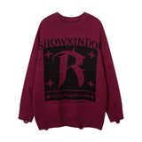 Women Sweater Letter Jacquard Knitted Coat Idle Style