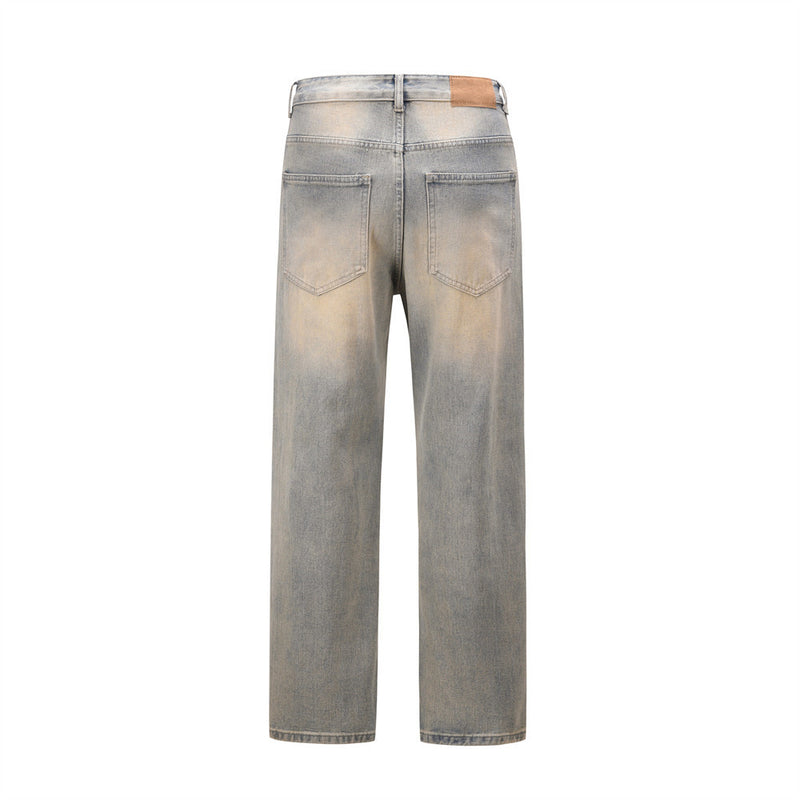 Men Jeans Gradient Color Hole