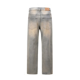 Men Jeans Gradient Color Hole