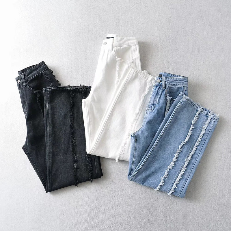 Women Jeans Fashion Slimming Burr Stitching