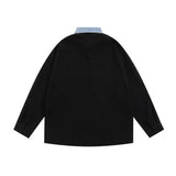 Men Long Sleeved T Shirt Embroidered Letter Long Sleeve Shirt Men's Loose Casual Contrast Color Shirt Spring and Autumn