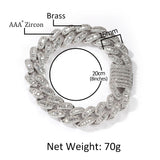 Bracelet 14MMT Square Zircon Hip Hop Cuban Chain Bracelet Spectrum St. Valentine's