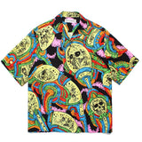 GUILTYPARTIES TIGER 24ss sci-fi graffiti, rayon casual, Hawaiian short-sleeved shirt