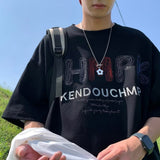 Men T Shirt Heavy Summer Pure Cotton Loose All-Match