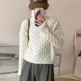 Women Pullover Sweater Thick Loose Casual Short