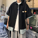 Men Shirts Summer False-Two-Piece Shirt Fashion