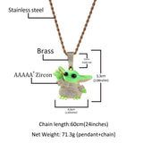 Jewelry Cartoon Pendant Necklace Dripping Oil Luminous Alien Night light