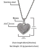 Jewelry Love Pendant Copper Set Zircon T Square Full Diamond Pendant Necklace St. Valentine's Spectrum