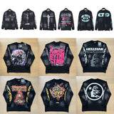 Hellstar long-sleeve T-shirt old washing water loose casual T-shirt