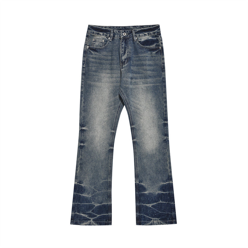 Men Jeans Vintage Indentation Retro Bell-Bottom Pants