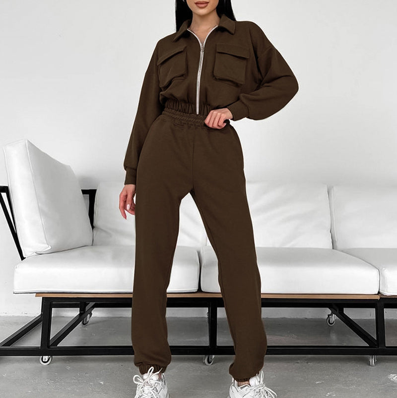 Women Co-Ords Long-Sleeve Sweater Set Trousers Sports