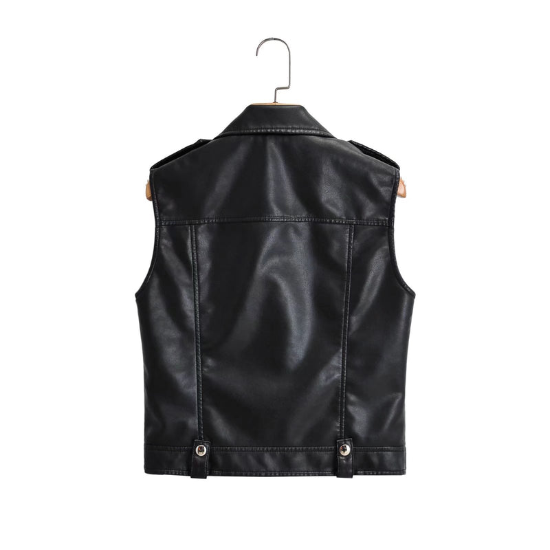 Women Vest Leather Waistcoat Belt